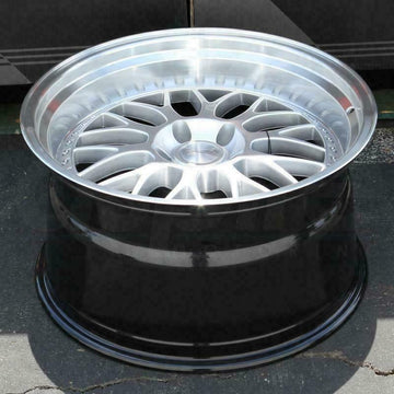 18 Inch ESR SR01 Hyper Silver Deep Dish Wheels 18x10.5 5x114.3 +15 Rims Set 4