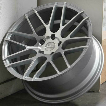 20" MRR GF7 20x9 +25 / 20x10.5 +25 5x112 Wheels Silver Ground Force Rims Set