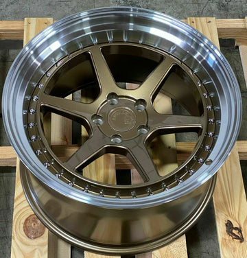 18x9.5 / 18x10.5 +22 Aodhan DS09 Wheels 5x114.3 Bronze Rims 18" Set 4
