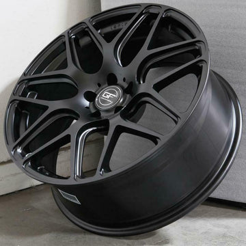 19" MRR GF9 Wheels 19x8.5 5x114.3 Black Rims Set For Lexus Infiniti Acura Honda