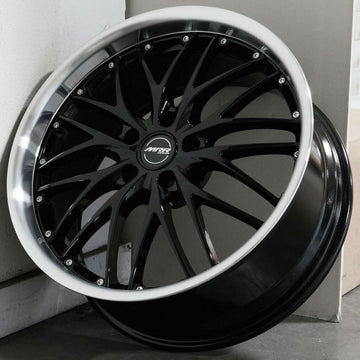 19x8.5 MRR GT1 Wheels Gloss Black Polished Lip 5x120 +20 19" Rims Set 4