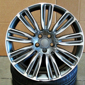 22x9.5 Wheels Fit Range Rover Evoque Velar 5x108 Gunmetal Machined 22 Rims Set 4