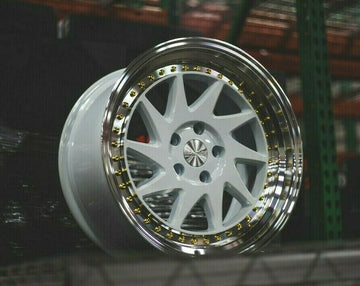 ESR SR09 Wheels 18x10.5 +22 5x114.3 White With Machined Lip 18 Inch Rims Set 4