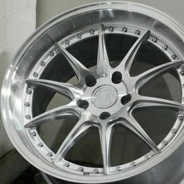 18x10.5 Silver Wheels Aodhan DS07 DS7 5x114.3 +22 Rims 18 Inch Concave Set 4