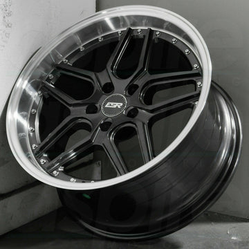 19" ESR CS15 Graphite Machined Lip Wheels 19x9.5 / 19x10.5 +22 5x114.3 Rims Set