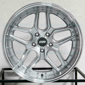 ESR CS15 Wheels 18x9.5 +22 5x120 Silver Machine Lip 18 Inch Deep Dish Rims Set 4