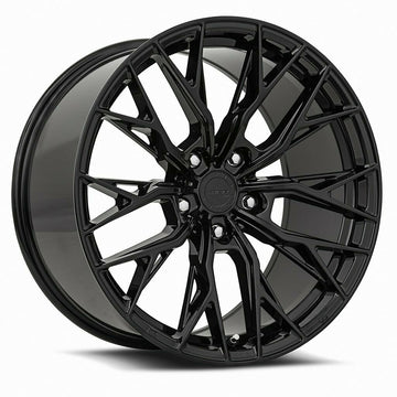 19x9.5 5x112 +25 MRR GF5 Wheels Gloss Black 19" Ground Force Rims Set of 4