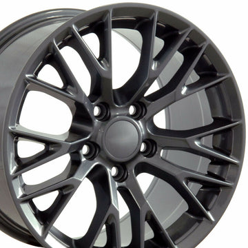 18x8.5 Wheels Gun Metal Fit Chevy Corvette Firebird Camaro Z06 Style Rims Set 4