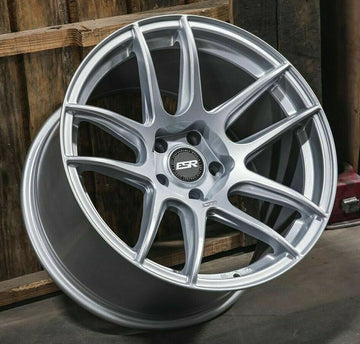 19 Inch ESR CS8 Hyper Silver Concave Wheels 19x10.5 +22 5x120 Rims Set 4