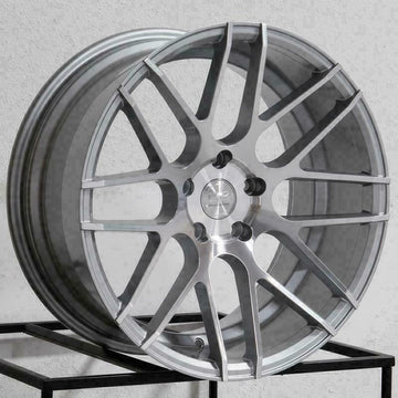 19"  GF7 SILVER MACHINED 19x8.5 +20 / 19x9.5 +20 WHEELS 5x120 RIMS SET 4