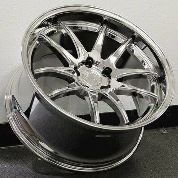 19x9.5 Aodhan DS02 Wheels 5x114.3 +15 Vacuum Chrome 19 Inch Rims Set 4