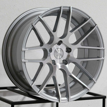 19x9.5 MRR GF7 Wheels Silver Machined 19" 5x112 +40 Ground Force Rims Set 4