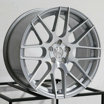 19x8.5 MRR GF7 Wheels Silver Machined 19" 5x114.3 +20 Ground Force Rims Set 4