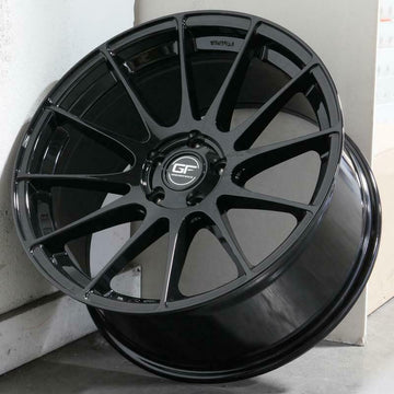 19" MRR Ground Force GF6 Concave Wheels 19x10.5 5X120 +20 Black Rims Set 4