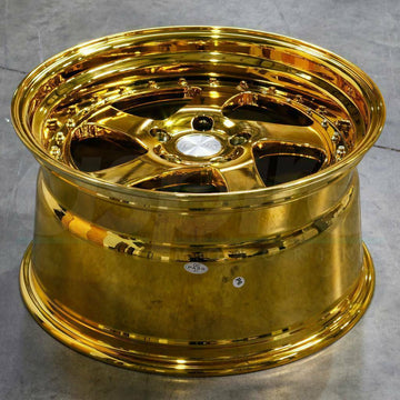 19 Inch ESR SR02 Gold Chrome Wheels 19x10.5 +22 5x114.3 Rims Set 4