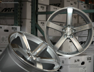 19" MRR VP5 Silver Machined Wheels 19x8.5 +35 / 19x9.5 +40 5x120 Rims Set 4