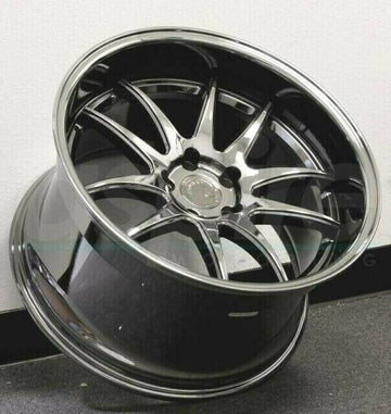 18" AodHan DS02 Wheels 18x9.5 +15 / 18x10.5 +15 5x114.3 Black Chrome Rims  Set 4