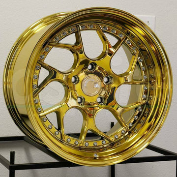 19x9.5 Aodhan DS01 5x114.3 +15 Vacuum Gold Wheels 19" Rims (Set of 4)