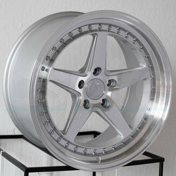 18" Aodhan DS05 Wheels 18x8.5 +35 / 18x9.5 +30 5x114.3 Machined Silver Rims Set
