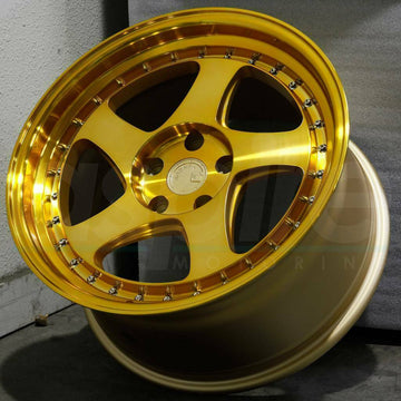 18x9.5 Gold Machined Face 18" Wheels Aodhan AH01 AH1 5x100 +35 (Set of 4)