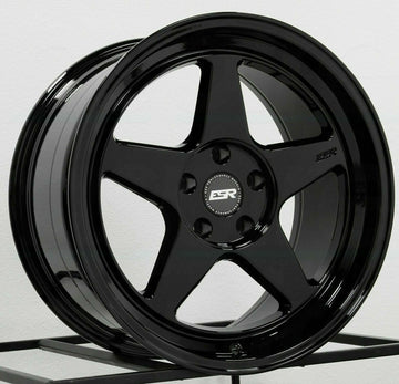 18x8.5 5x114.3 +30 ESR CR5 18" Gloss Black Wheels Set 4