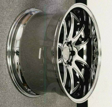 18" AodHan DS02 Wheels 18x9.5 +22 / 18x10.5 +22 5x114.3 Black Chrome Rims  Set 4