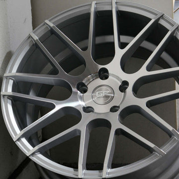 19x9.5 MRR GF7 Wheels Silver Machined 19" 5x120 +40 Ground Force Rims Set 4