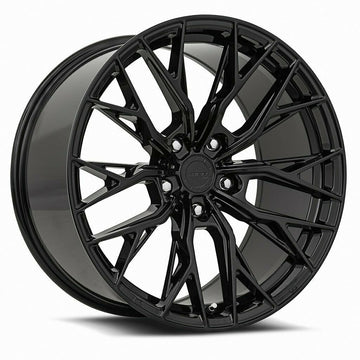 19" MRR GF5 Wheels Gloss Black 19x8.5 5x120 +20 Ground Force Rims Set 4