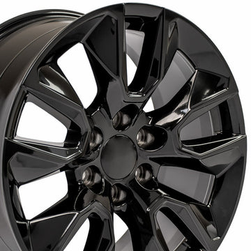 20x9 Wheels for GMC Sierra Chevy Silverado Tahoe Yukon Black 20 Inch Rims Set 4