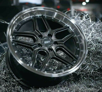 19 Inch ESR CS15 Graphite Machined Lip Wheels 19x10.5 +15 5x114.3 Rims Set 4