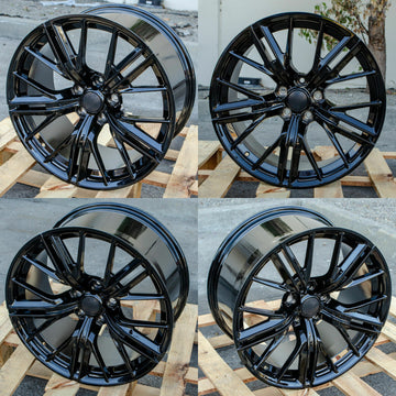 20 Gloss Black Wheels 20x10 +23 / 20x11 +43 Fit Chevrolet Camaro Chevy Set 4
