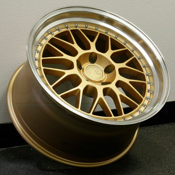 18" Aodhan Ah02 Gold Face Machined Lip Wheels 18x9.5 +30 5x114.3 Rims (Set 4)