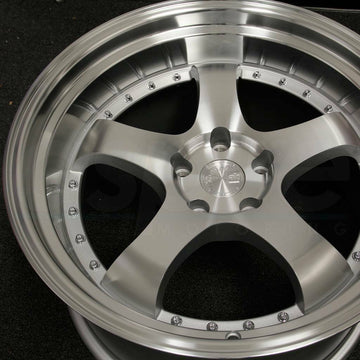 18x9.5/18x10.5 +35 Silver Machined Lip 5x100 Wheels Aodhan AH03 Rims Set 4