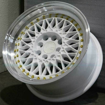 Aodhan Ah05 15x8 4x100 / 4x114.3 +20 White Machined Lip 15" Wheels (Set 4)
