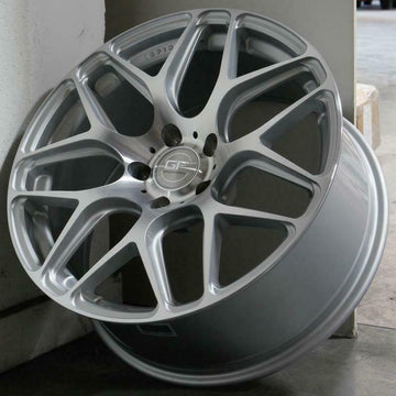 19" MRR GF9 Ground Force Silver Machined Wheels 19x8.5 5x120 +35 Rims Set 4