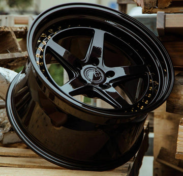 18" Aodhan DS05 Gloss Black Wheels 18x8.5 +35 5x100 Set 4