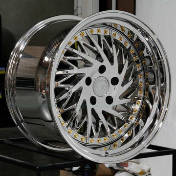 18x9.5 AodHan DS03 Wheels 5x114.3 +15 Vacuum Chrome True Directional Rims Set 4