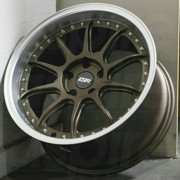 18" ESR CS12 Wheels 18x9.5 5x100 +22 Bronze Machined Lip Wheels Set of four
