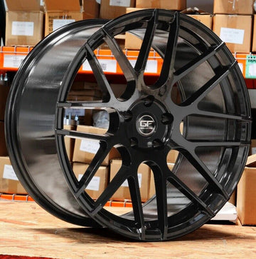 19" MRR GF7 Gloss Black Wheels 19x8.5 5x112 +35 For Audi A4 A5 S4 S5 Q3 Q5 Rims