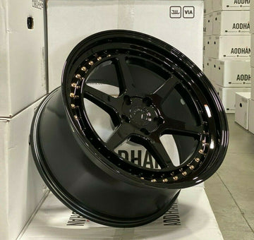 18x9.5 Aodhan DS09 5x114.3 +30 Gloss Black Wheels Rims 18" Set 4