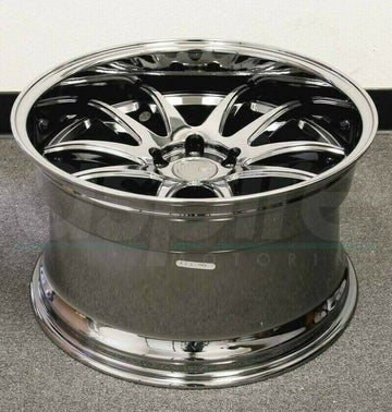18x9.5 +22 AodHan DS02 Wheels 5x114.3 Black Vacuum Chrome 18 Inch Rims Set 4