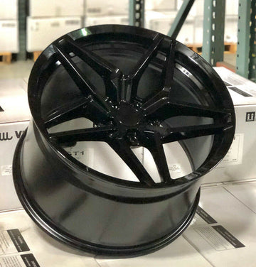 18" M755 Flow Forged MRR Black 18x10/18x12 Corvette ZR1 Style Replica Wheels