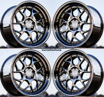 19x10.5 Aodhan DS01 5x114.3 +15 Black Chrome Wheels 19" Rims (Set of 4)