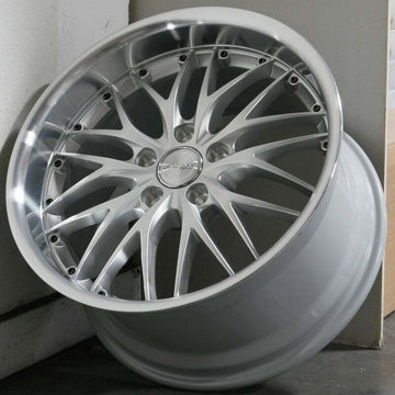 20" MRR GT1 Silver Machined Lip 20x8.5 +35 / 20x10 +40 5x112 Wheels Set 4