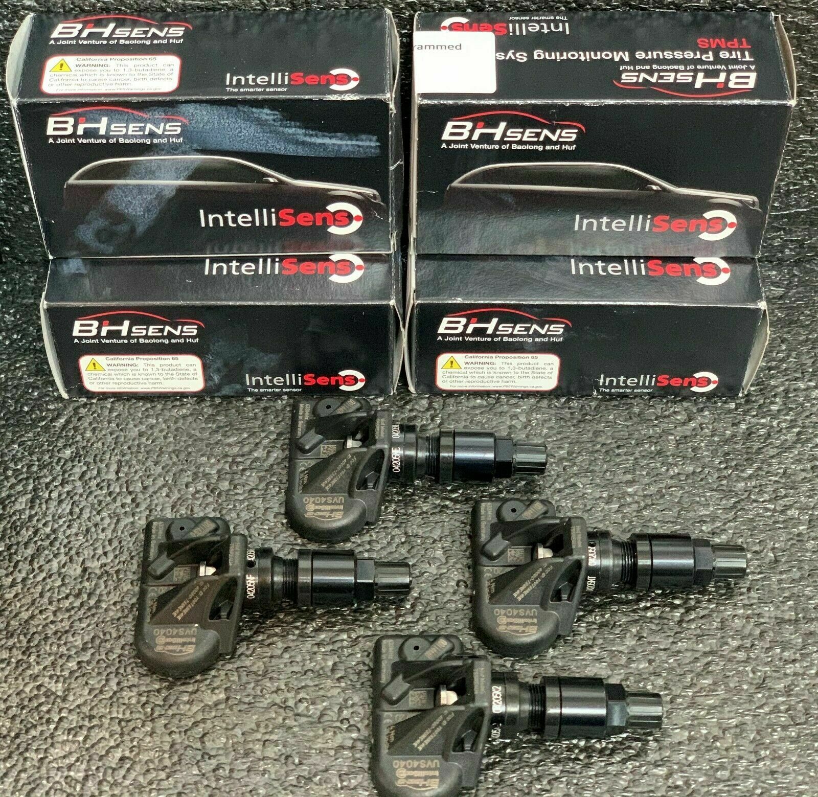 4x ITM Programmable TPMS Tire Pressure Sensors For BMW, 433mhz, Gloss Black Aluminum Valve Stems - View #5