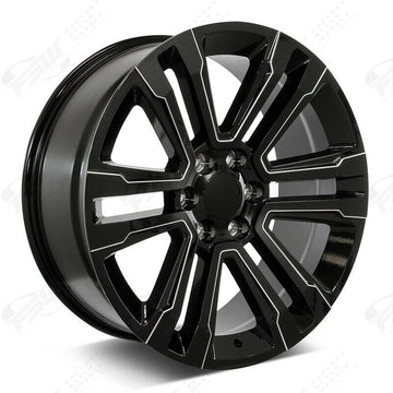 24" SLT Style Black Wheels Fits GMC Chevy Tahoe Silverado 24x10 Rims Set of 4