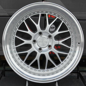 ESR SR01 Silver Machined Lip 18x9.5 5x100 +22 Wheels Set 4 18 Inch Rims
