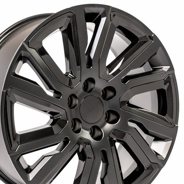 22x9 Wheels For Chevy Silverado GMC Sierra Tahoe Yukon Savana 22 Black Rims Set
