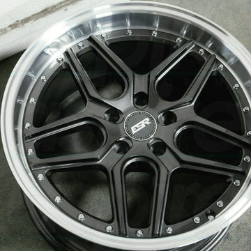 ESR CS15 Wheels 18x9.5 +22 5x100 Graphite Machined Lip Deep 18 Inch Rims Set 4