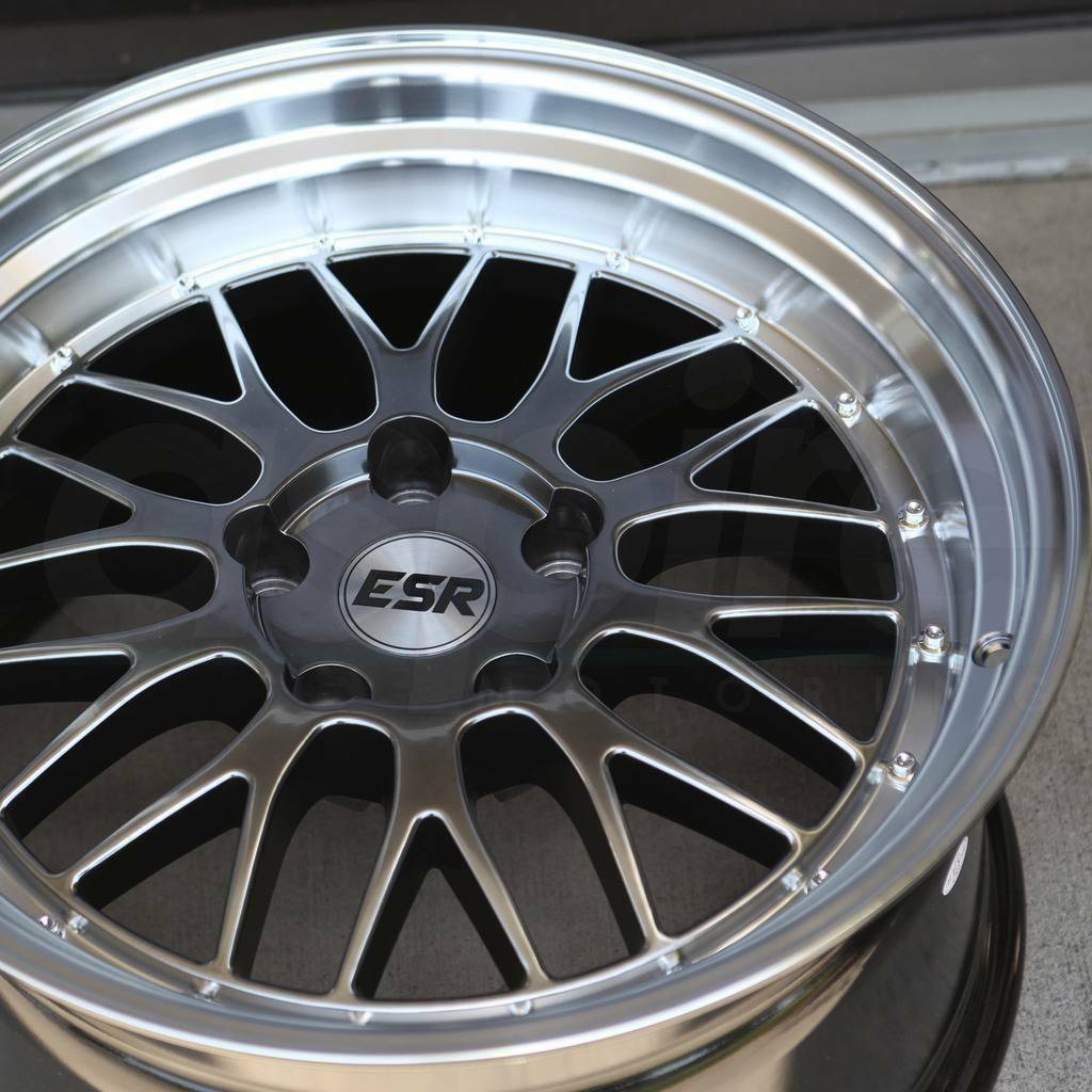 ESR SR05 Wheels Gun Metal 18x9.5 / 18x10.5 +22 5x120 Deep Dish Rims Se ...